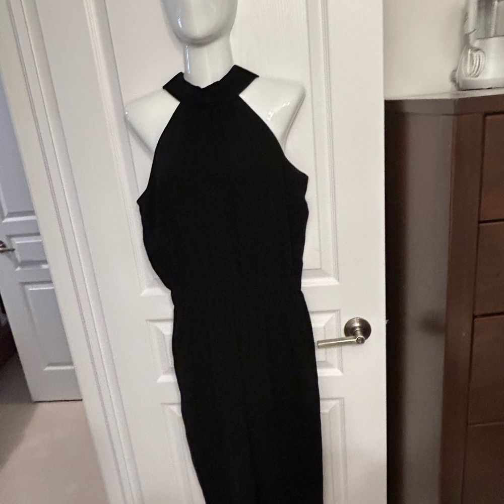 Alexander McQueen Black Sheath Halter Jumpsuit